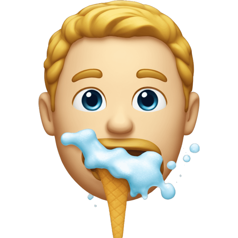 un homme qui mange une glace  emoji