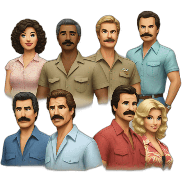 Magnum pi full team emoji