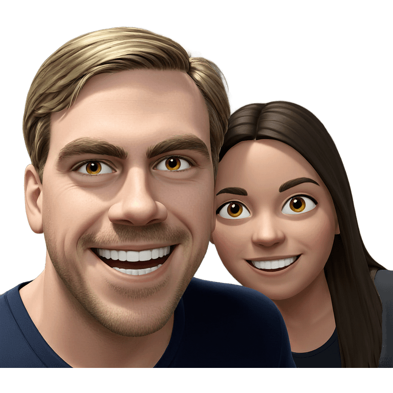 smiling girl with boy outdoors emoji