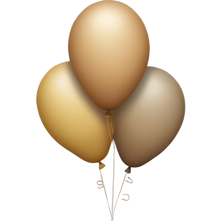 Three balloons, each a different shade of beighe emoji