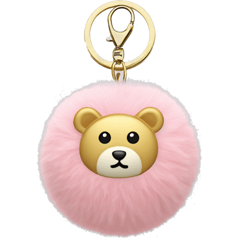 Light Pink and Gold Fluff Ball Keyring emoji