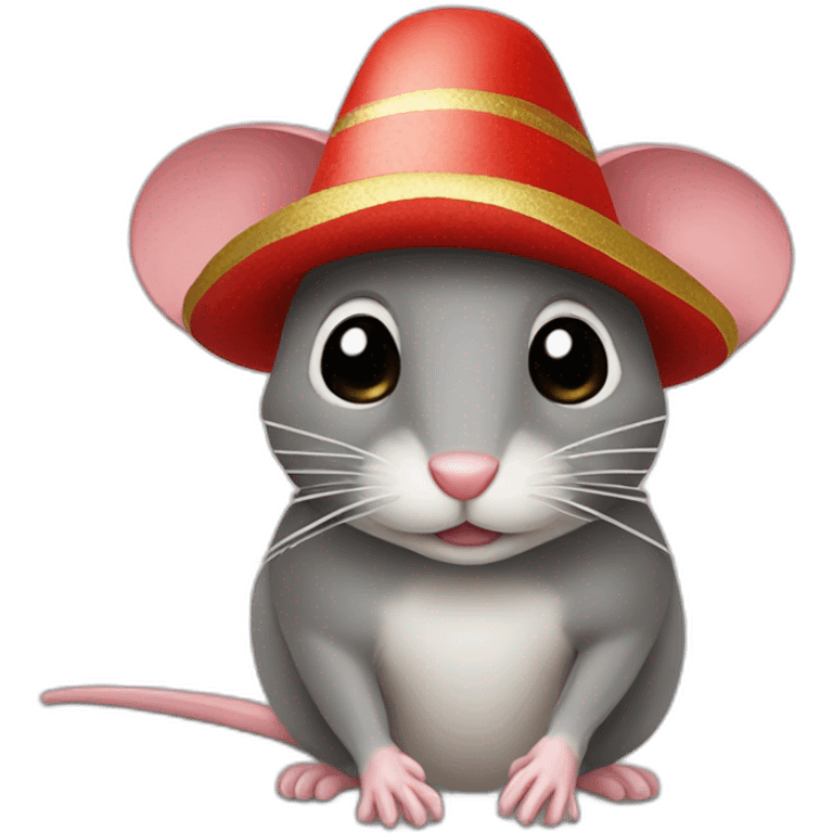 Mouse sombrero Christmas hat emoji