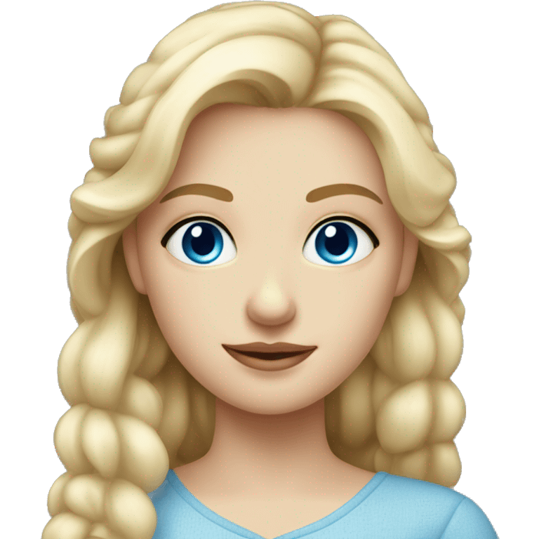 Russian blonde girl with fair skin with earrings and blue eyes emoji