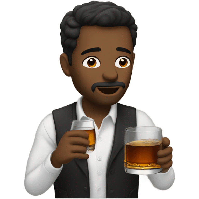 Firman drinking a whiskey emoji