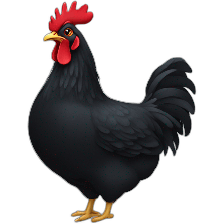 Big black hen emoji