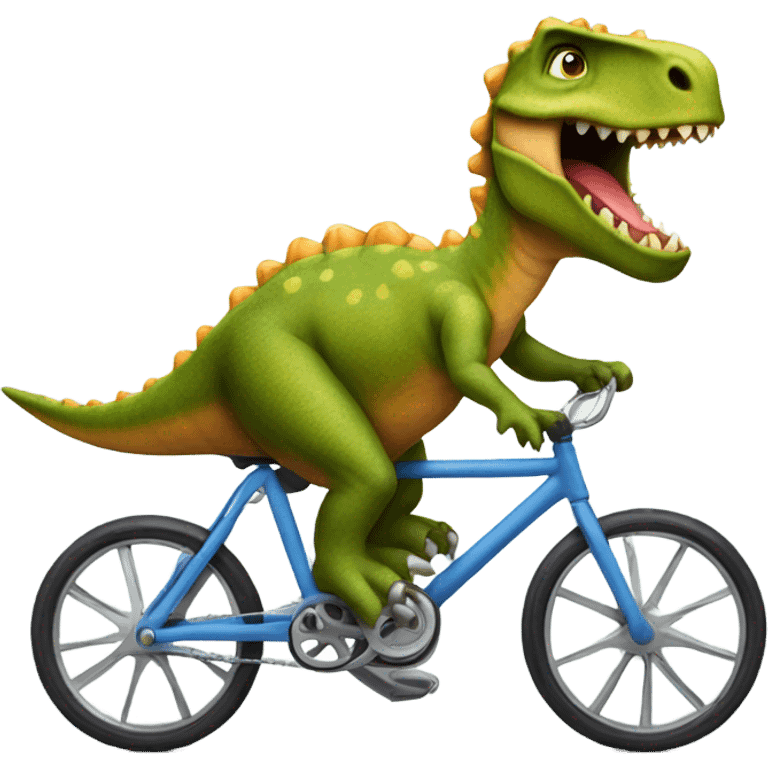 Dinosaur riding bike emoji