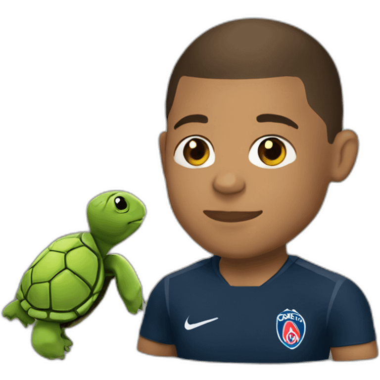 Mbappe avec une tortue emoji