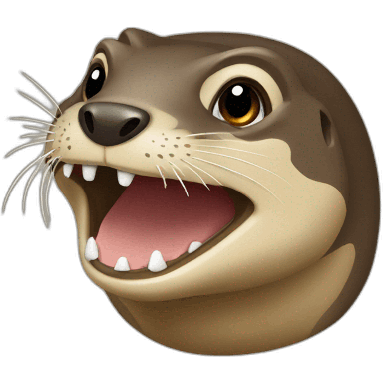 Une loutre sur un sur une tortue emoji