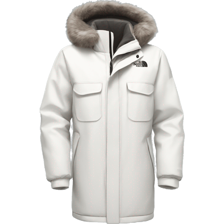 North face coat white emoji