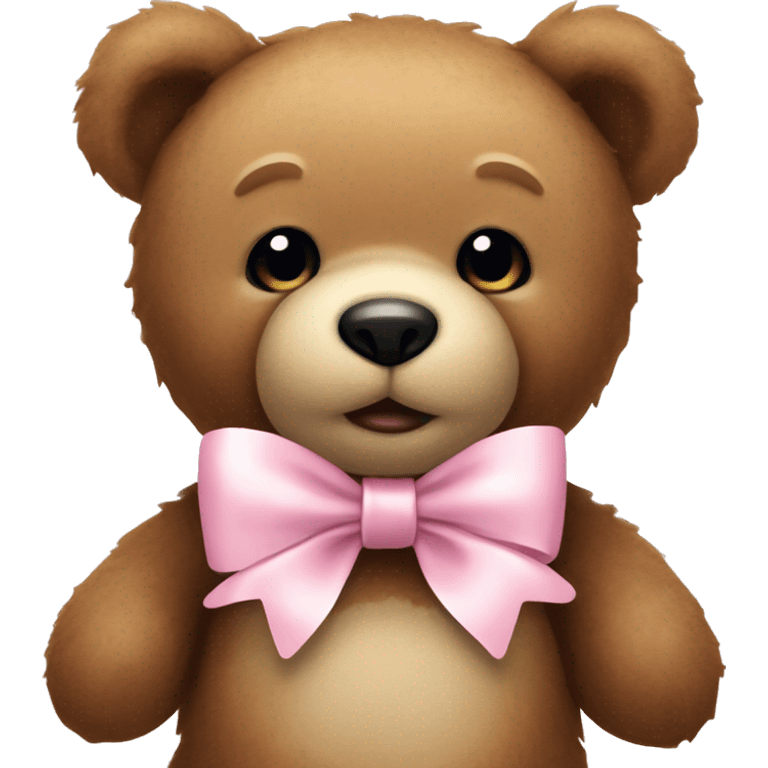 teddy bear with a light pink bow emoji