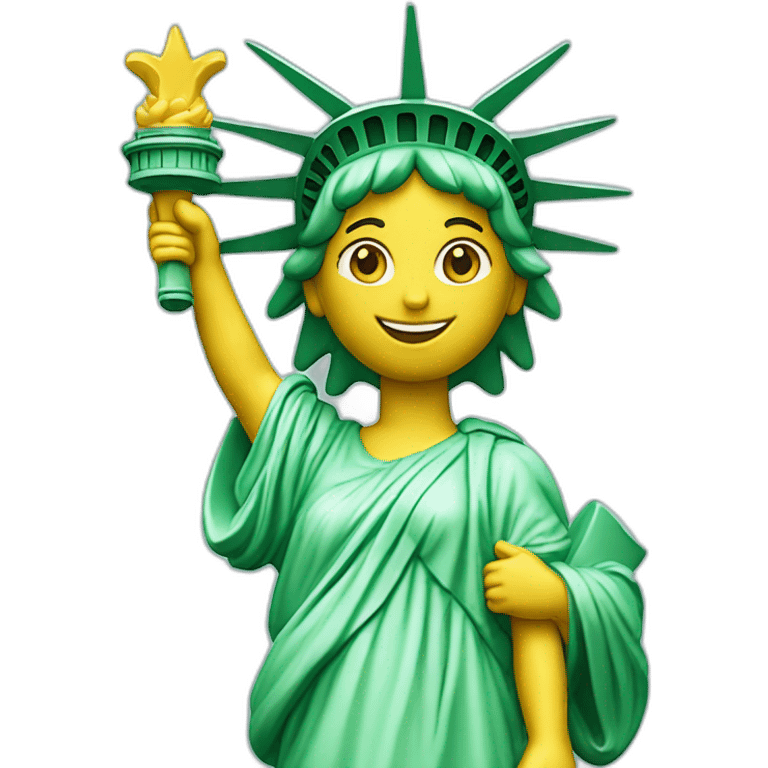 statue of liberty on wave emoji