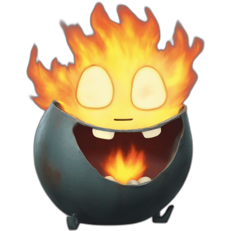 calcifer from howl's moving castle smiling emoji