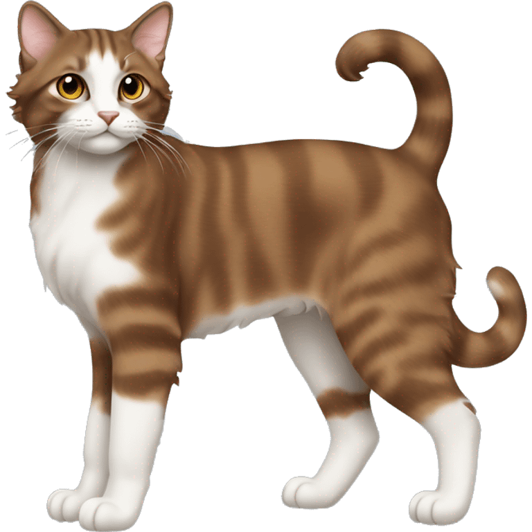 full body brown american curl cat emoji