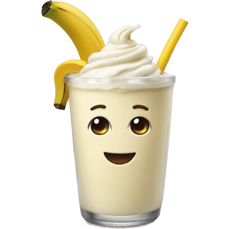 banana milkshake with face emoji