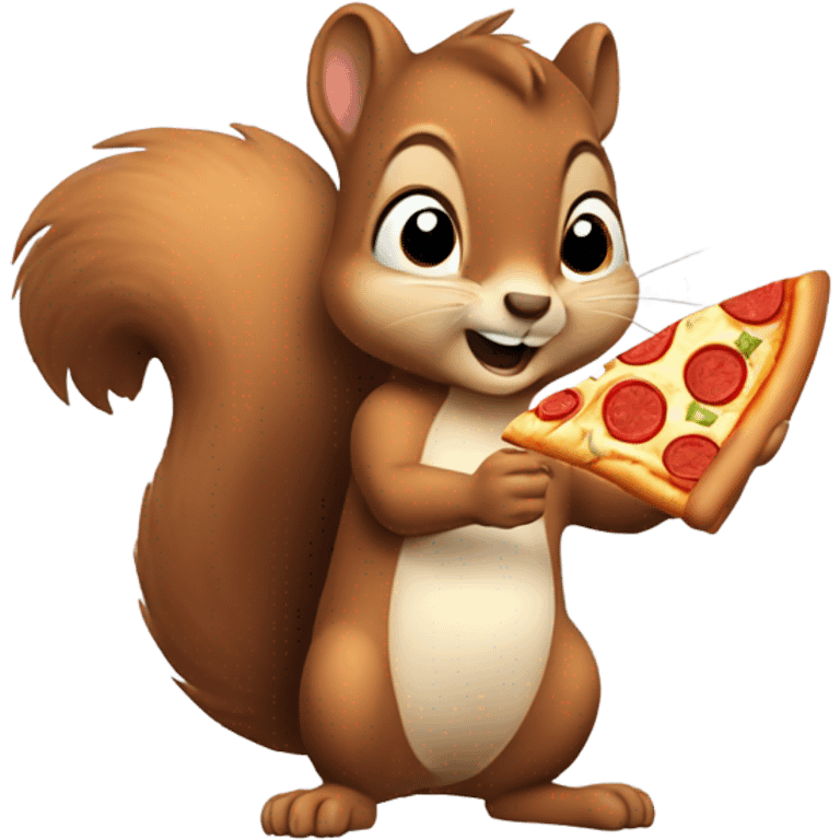 Squirrel eating pizza emoji