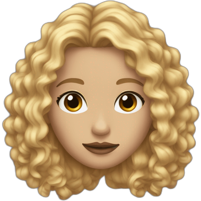 Sallow skin long curly  blonde hair brown small eyes big lips emoji