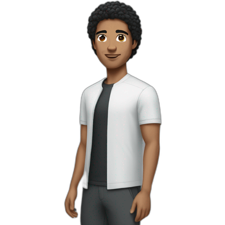 A Guy with black hair wearing Nike tech  emoji