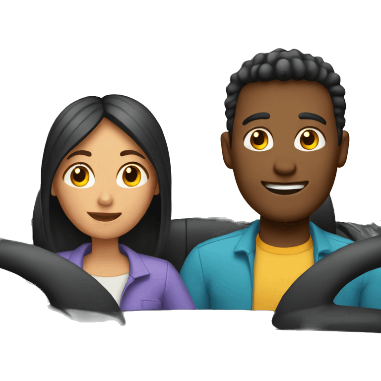 Couple in car emoji