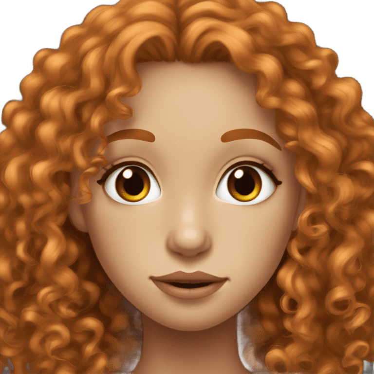 ginger girl curly hair light skin brown eyes nice cheekbones freckles full lips cute lashes face piercings  emoji