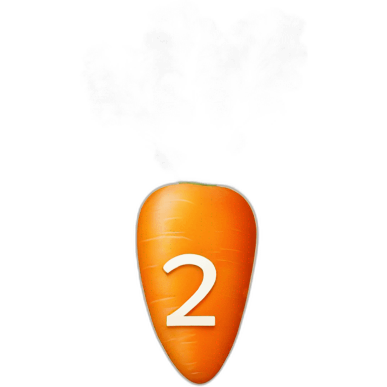 carrot shaped like the number 2 emoji