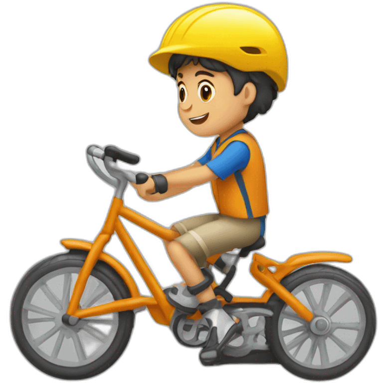 niño en bicicleta repartidor de periódicos emoji