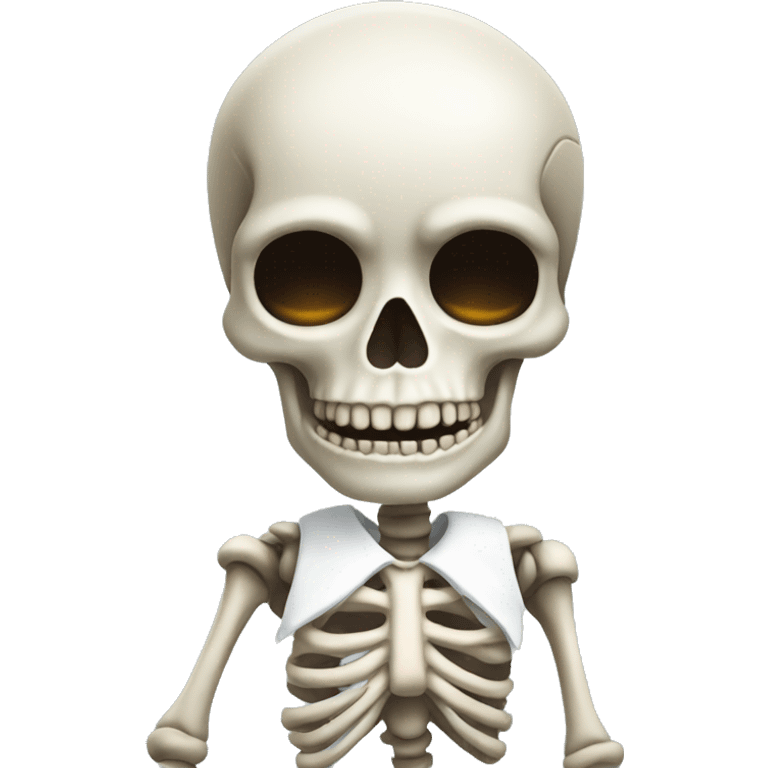 skeleton with white shirt saying monday emoji