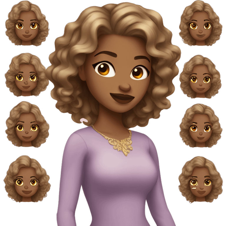 princess light skin short brown wavy hair emoji