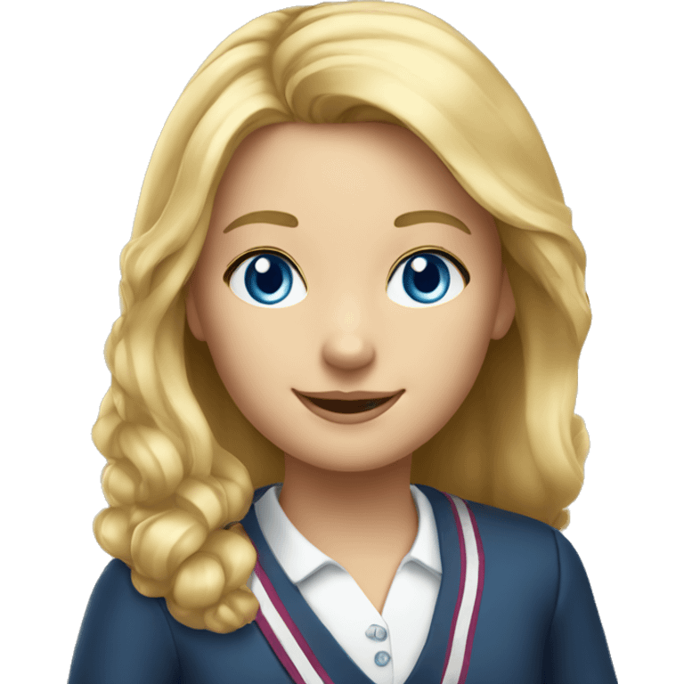  girl 10 years old blonde with blue eyes school president emoji