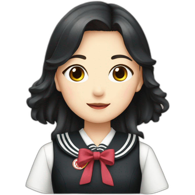 japanese school girl wears black sailor uniform emoji