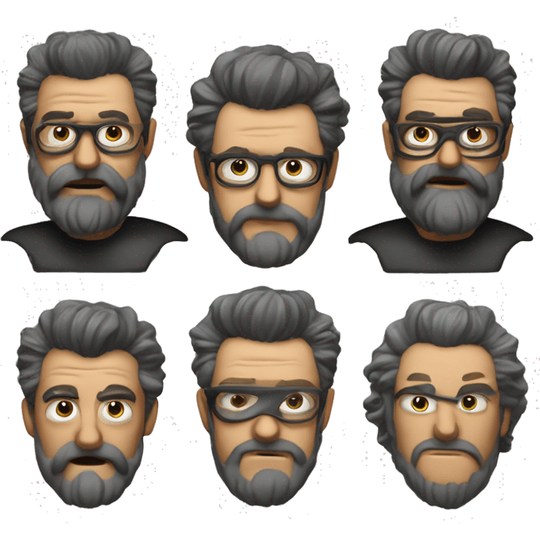 Docteur noir, barbus ou on voit son buste, avec les cheveux frisés coupe dégradé emoji