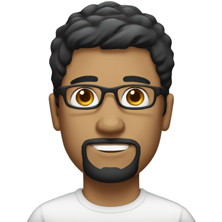 white man with short black hair, goatee and glasses  emoji