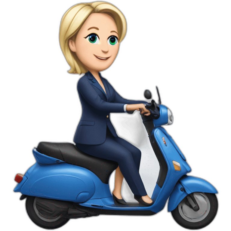 Macron avec marine le Pen sur un scooters emoji