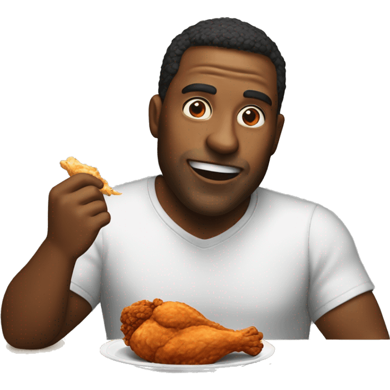 man eating fried chicken emoji