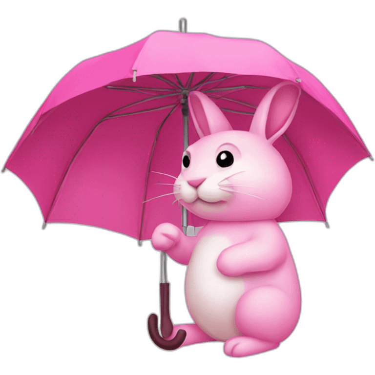 pink rabbit umbrella emoji