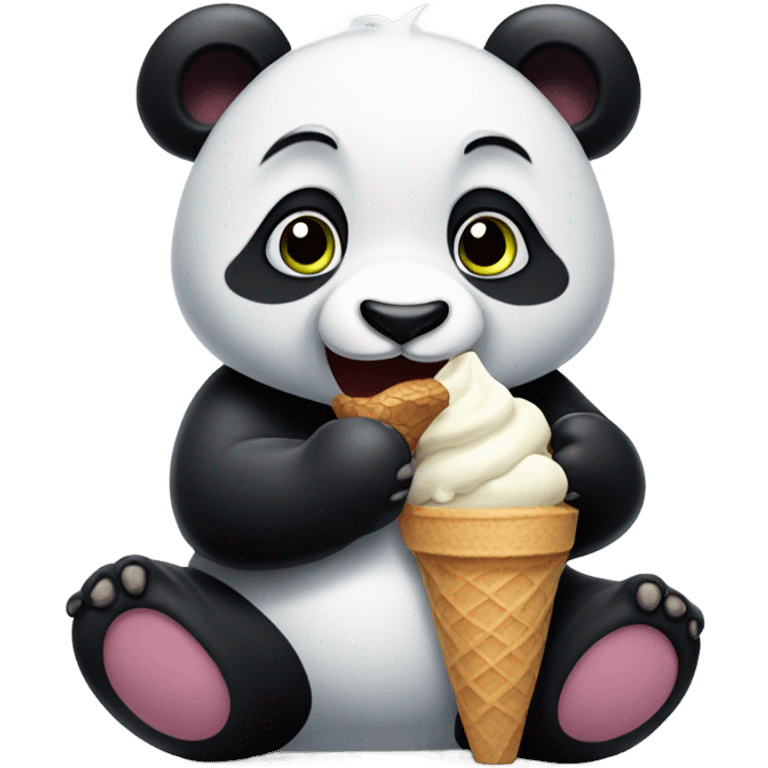 Panda eating ice cream emoji