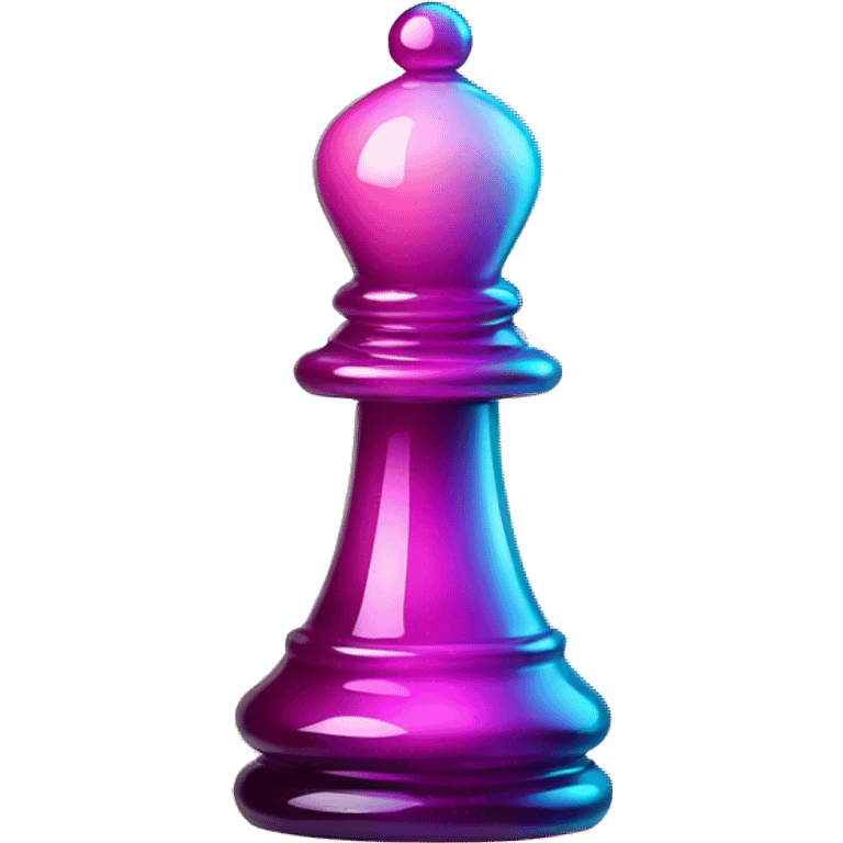 Iridescent pink gradient glass chess pawn emoji