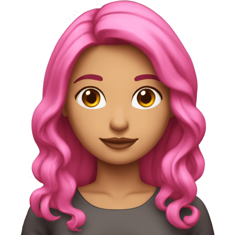 una chica de pelo rosado enojada emoji