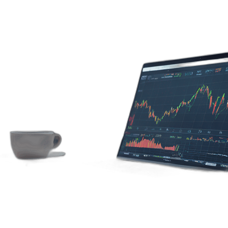 stock market charts on a laptop emoji