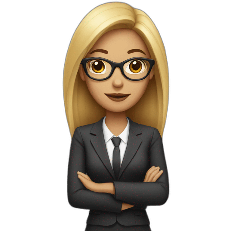 suit woman with glasses emoji