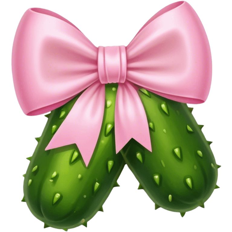 Pickle with light pink bow emoji