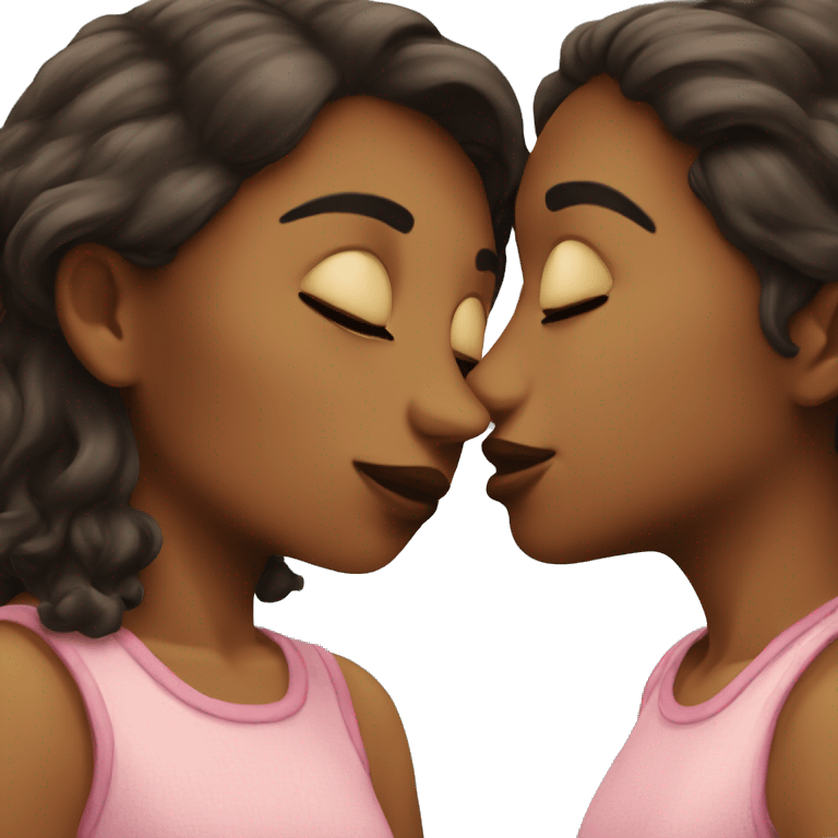 Two girls kissing  emoji