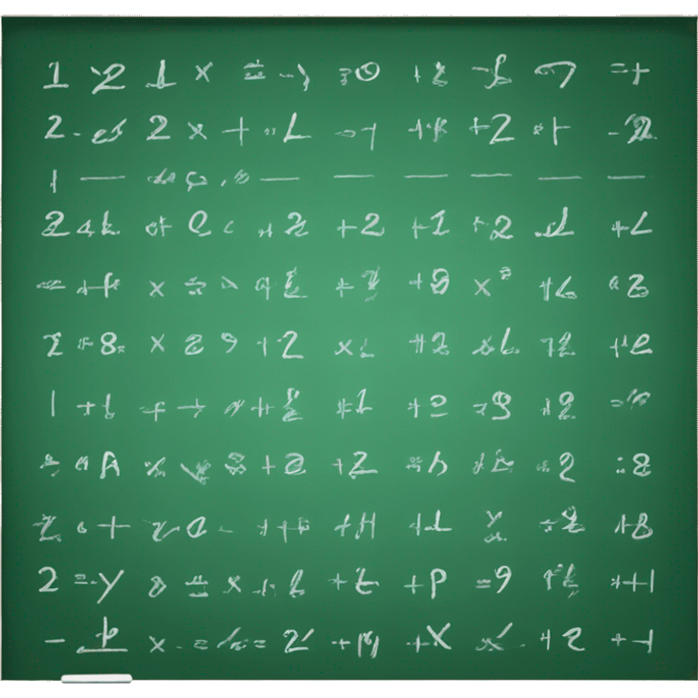 Green chalkboard with math equations written on it emoji