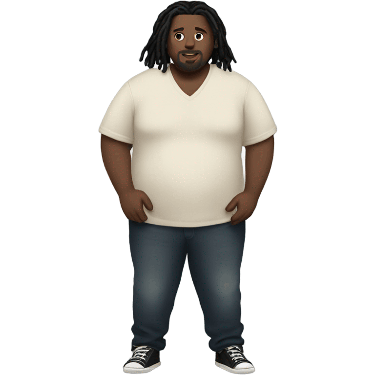 plus size pale skin man with black locs full body emoji