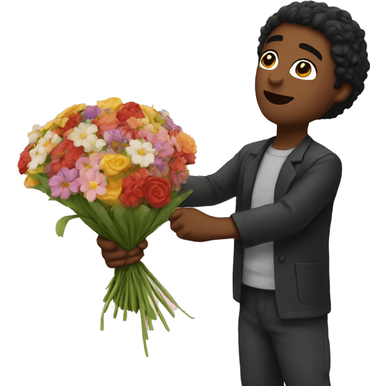 Michael bringing flowers emoji