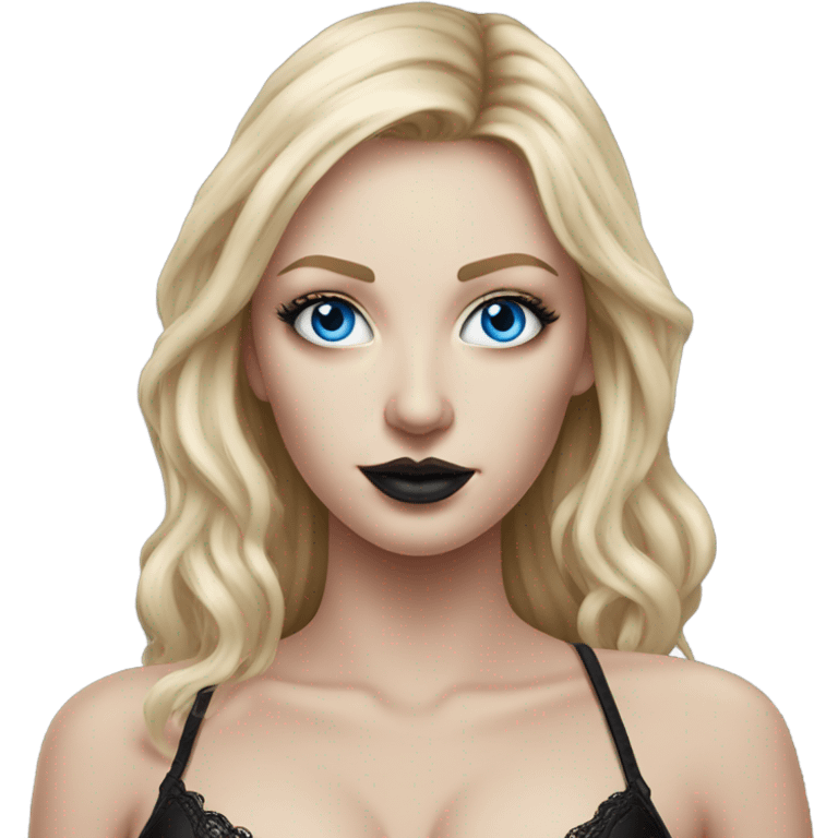 hyper realistic goth blonde blue eyes victoria secret model emoji