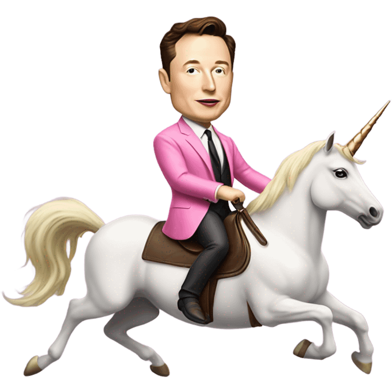 elon musk in pink suit on the unicron emoji