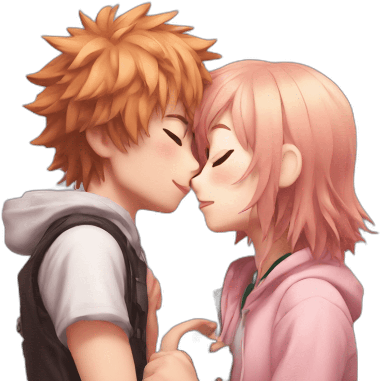 Bakugo kissing Ochaco emoji