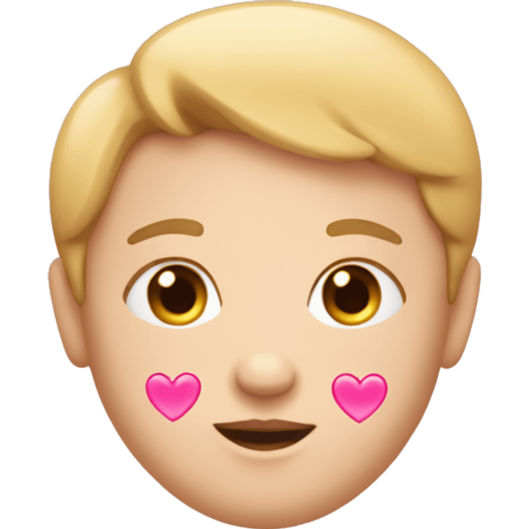 Emoji with pink hearts as blush emoji