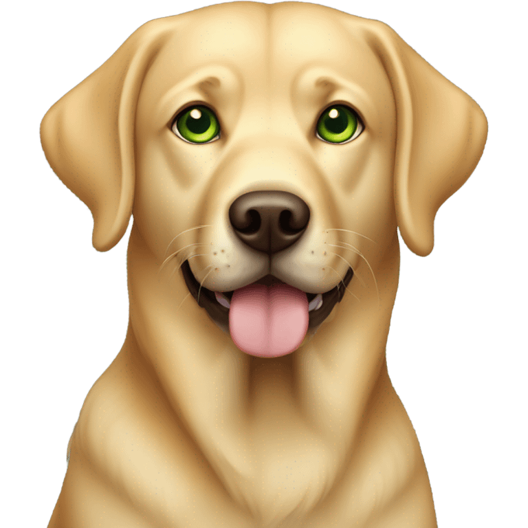 Labrador dog honey with green eyes  emoji