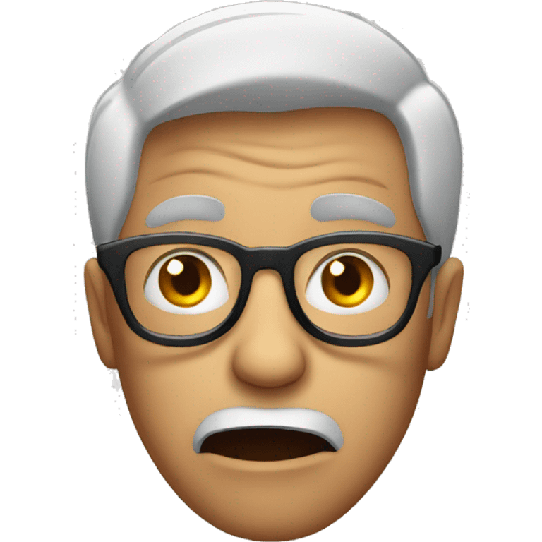 A scared guy wearing glasses emoji